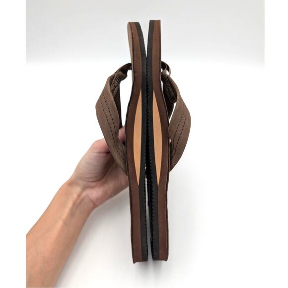 Rainbow 301ALTS0 Flip Flop Sandals Men's Leather Espresso XL-Large US11-12 EU45 - Picture 5 of 13